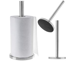 KADAX Soporte para Rollos de Cocina, Soporte para Papel de Cocina, Portarrollos de pie, Soporte para Paños de Cocina, Soporte de Papel de Acero Inoxidable