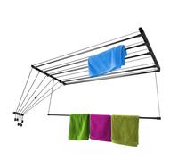 KADAX Susarka de techo 6x160cm, secador de ropa para montaje en el techo, ahorrador de espacio, secador de techo, secador de ropa para el techo, secador de techo de acero (negro)