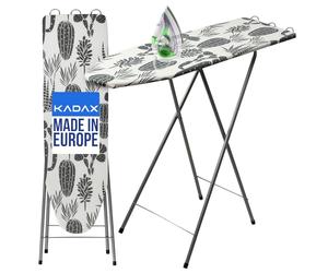 KADAX Tabla de Planchar con Altura Regulable, Patas Antideslizantes, Soporte Extensible para Plancha y Funda de Algodón, Mesa Plegable (100 x 30 cm)