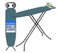 KADAX Tabla de Planchar con Pies Antideslizantes, Resistente al Vapor con Bandeja y Altura Ajustable (Azul)