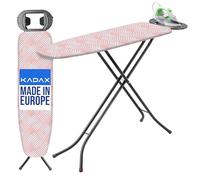KADAX Tabla de planchar con pies antideslizantes, tabla de planchar resistente al vapor con bandeja para planchar, tabla de planchar de mesa con altura ajustable (color salmón)