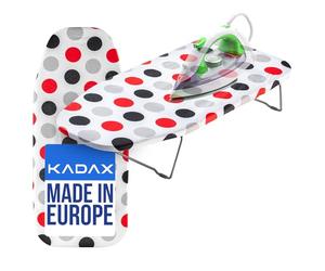 KADAX Tabla de planchar pequeña, 70 x 30 cm, con base de espuma de 3 mm, mesa plegable con funda extraíble, tabla de planchar para camping