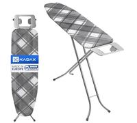 KADAX Tabla de Planchar Plegable, Mesa con Altura Regulable, Soporte para Plancha, Patas Antideslizantes y Funda Removible (114 x 34 cm, Gris Oscuro)