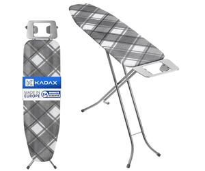 KADAX Tabla de Planchar Plegable, Mesa con Altura Regulable, Soporte para Plancha, Patas Antideslizantes y Funda Removible (114 x 34 cm, Gris Oscuro)