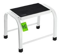 KADAX Taburete de acero, escalera doméstica de hasta 150 kg, taburete de transporte con patas antideslizantes, escalera doméstica, taburete de aluminio (1 nivel)