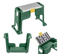 KADAX Taburete de jardín, 56,5 x 28 x 37 cm, reclinatorio para jardinería, 2 en 1 y taburete de polipropileno resistente, taburete de trabajo estable para jardín (verde)