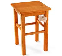 KADAX Taburete de Madera de Pino Natural Sin Pintar - 3 Modelos, Silla de Bar, Reposapiés, Escalón (Cuadrado Marrón)