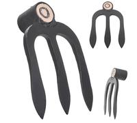 KADAX Tacón de patata de 3 dientes de acero forjado, tacón de estiércol para jardinería, herramientas de jardín, talón para jardín (sin tallo)