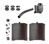 KADAX Tanque de lluvia modular para jardín, barril de lluvia resistente a la intemperie, 126 litros, colector de agua, depósito de lluvia de plástico, barril de agua (2 x moca + juego de colectores B)