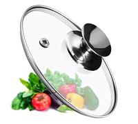 KADAX Tapa de cacerola, tapa universal de cristal con mango plateado, tapa resistente al calor en diferentes tamaños, tapa de sartén, tapa de cristal para olla, sartén (14 cm)