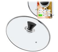 KADAX tapa de cocina de vidrio 26 cm - asa negro mate - para cocinar a diario en ollas y sartenes - orificio de vapor para menos desbordes y cocción a la vista sin levantarla