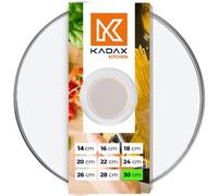 KADAX tapa de cristal para olla y sartén 30 cm - beige con asa de silicona - para cocinar a diario en ollas y sartenes - orificio de vapor para menos desbordes y salpicaduras