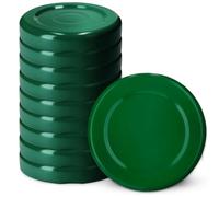 KADAX Tapa de Rosca Fi43 mm, Juego de Tapas de Metal para Tarros de 40 ml, Tapa de Repuesto Con 4 Dientes de Bloqueo, para Botellas (10 Unidades, Verde)