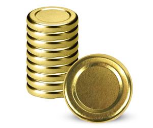 KADAX Tapa de rosca para tarros de cristal, tapa de repuesto de 38 mm, tapa de metal, tapa para tarros de conservas, botellas y tarros de cristal roscados (dorado, 10 unidades)
