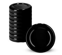 KADAX Tapa de rosca para tarros, tapa de repuesto de 38 mm, tapa de metal, tapa para tarros de conservas, botellas y tarros de cristal, tarros de rosca (negro, 10 unidades)