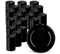 KADAX Tapa de rosca para tarros, tapa de repuesto de 38 mm, tapa de metal, tapa para tarros de conservas, botellas y tarros de cristal, tarros de rosca (negro, 200 unidades)