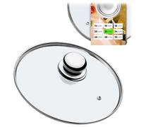 KADAX Tapa de Vidrio Resistente al Calor para Ollas, Sartenes y Cacerolas, Tapa de Cristal con Borde de Acero, Mango Ergonómico y Orificio de Ventilación (22 cm)