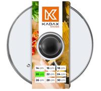 KADAX Tapa de Vidrio Transparente para Ollas, Sartenes y Cacerolas, Tapa de Cristal con Ventilación y Mango Resistente al Calor para Cocina (20 cm)