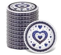 KADAX Tapas de Rosca fi 66 mm Juego de 10 Azul - Metal Twist-Off con junta hermética, tapas de repuesto reutilizables para tarros y frascos de vidrio