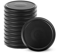 KADAX Tapas de Rosca fi 66 mm Juego de 10 Negro - Metal Twist-Off con junta hermética, tapas de repuesto reutilizables para tarros y frascos de vidrio