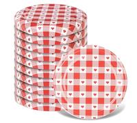 KADAX Tapas de Rosca fi 66 mm Juego de 10 Rojo - Metal Twist-Off con junta hermética, tapas de repuesto reutilizables para tarros y frascos de vidrio