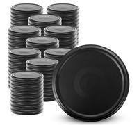 KADAX Tapas de Rosca fi 66 mm Juego de 100 Negro - Metal Twist-Off con junta hermética, tapas de repuesto reutilizables para tarros y frascos de vidrio
