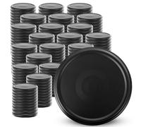 KADAX Tapas de Rosca fi 66 mm Juego de 200 Negro - Metal Twist-Off con junta hermética, tapas de repuesto reutilizables para tarros y frascos de vidrio