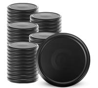 KADAX Tapas de Rosca fi 66 mm Juego de 50 Negro - Metal Twist-Off con junta hermética, tapas de repuesto reutilizables para tarros y frascos de vidrio