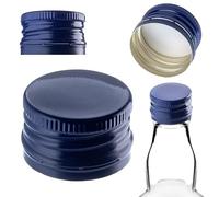 KADAX Tapón de rosca 28 x 18 mm para botellas, tapón de aluminio, tapón de rosca para botellas de vino, zumo y licor (azul, 10 unidades)