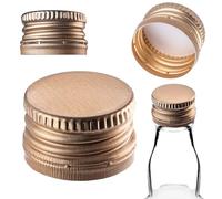 KADAX Tapón de rosca 28 x 18 mm para botellas, tapón de aluminio, tapón de rosca para botellas de vino, zumo y licor (dorado, 100 unidades)