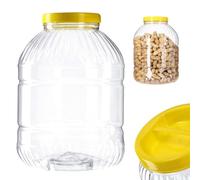 KADAX Tarro con tapa y asa - Contenedor de plástico para alimentos de cocina (Redondo 8L)