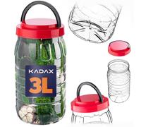 KADAX Tarro de almacenamiento de 3 litros con tapa, recipiente de almacenamiento de plástico PET para cocina, recipiente de plástico para alimentos, tarro de almacenamiento, recipiente para alimentos