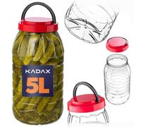 KADAX Tarro de almacenamiento de 5 litros con tapa, recipiente de almacenamiento de plástico PET para cocina, recipiente de plástico para alimentos, tarro de almacenamiento, recipiente grande para