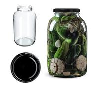KADAX Tarro de Cristal 4L con Tapa de Rosca fi100mm Negro, 1 unidad, Bote Hermético Boca Ancha para Conservas, Fermentar, Encurtidos, Kombucha, Kimchi, Pepinillos, Frutas