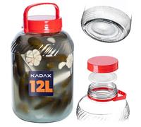 KADAX Tarro de Pepino Con Tapa Hermética, Globo de Vidrio Universal Para Almacenamiento y Conservación (12 L, 1)