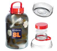 KADAX Tarro de pepino con tapa, tarro de conservación hermética, globo de vidrio, vidrio universal, tarro de almacenamiento para pepinos, almacenamiento, tarro de conserva, tarro de conservas (8 L, 1