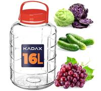 KADAX Tarro para pepinos con tapa, tarro de conserva, botella hermética, frasco de cristal universal, tarro de almacenamiento para pepinos (16 L)