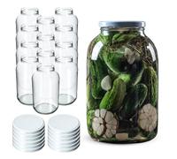 KADAX Tarros para conservas 4L, tarros de cristal, fi100 mm, paquete de 12,...