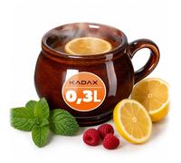 KADAX Taza de barro de 300 ml, 1 pieza, taza de cerámica con asa para vino caliente, hidromiel y té, taza de cerámica hecha a mano, taza de Navidad, taza de vino caliente de arcilla
