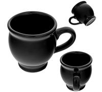 KADAX Taza de gres de 250 ml para vino caliente, taza de gres con asa, taza de cerámica, taza de té, taza de café, taza de cerámica (negro)