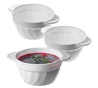 KADAX Tazas soperas, 650 ml, cuencos de cristal reforzado, 18,5 x 14 x 8 cm, cuencos para sopa con asas dobles, sopera para sopas, cremas, caldos (650 ml/3 unidades)