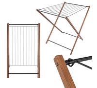KADAX Tendedero de madera, 98 x 89 cm, plegable, para ahorrar espacio, secar ropa, toallas y ropa de cama, secadora estable
