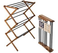 KADAX Tendedero de pie de madera, completamente montado, tendedero de torre plegable con superficie de secado de 7 m², tendedero de madera, secador que ahorra espacio (73 x 97 cm)