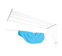 KADAX Tendedero de techo 5x180cm, tendedero ahorrador de espacio para montaje en el techo, secador de ropa para el techo, tendedero de techo de acero (Blanco)