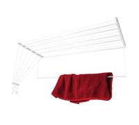 KADAX Tendedero de techo de 6 x 140 cm, ahorro de espacio, para montaje en techo, tendedero de techo de acero (blanco)