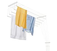 KADAX Tendedero de Techo de Acero Resistente a la Corrosión con Sistema de Subida y Bajada para para Interiores y Exteriores (Blanco, 5 x 140 cm)