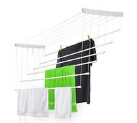 KADAX Tendedero de Techo de Acero Resistente a la Corrosión con Sistema de Subida y Bajada para para Interiores y Exteriores (Blanco, 6 x 80 cm)