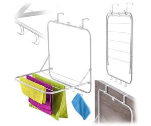 KADAX Tendedero para colgar sobre la puerta, 10m de superficie de secado, tendedero colgante de metal, tendedero plegable para ropa y toallas, soporte de secado