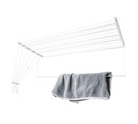 KADAX Tendedero para ropa de techo, 6 x 160 cm, tendedero para ahorrar espacio para montaje en techo, tendedero de techo, tendedero de techo de acero (blanco)