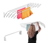 KADAX - Tendedero plegable para lavandería, ahorro de espacio, de metal, extensible a acordeón de pared, perchero para interiores (100 cm)